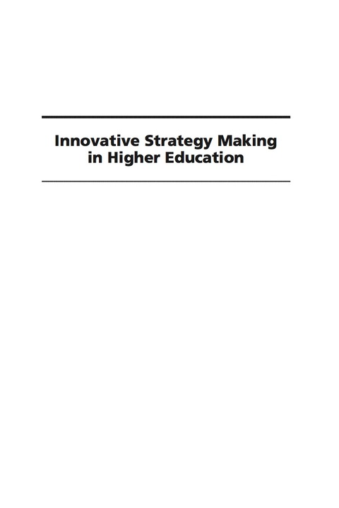 Cover image for book Innovative Strategy Making in Higher Education