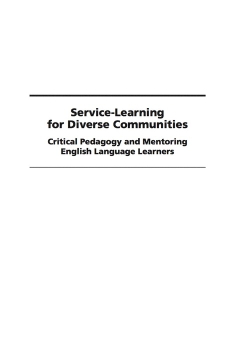 Cover image for book Service-Learning for Diverse Communities: Critical Pedagogy and Mentoring English Language Learners