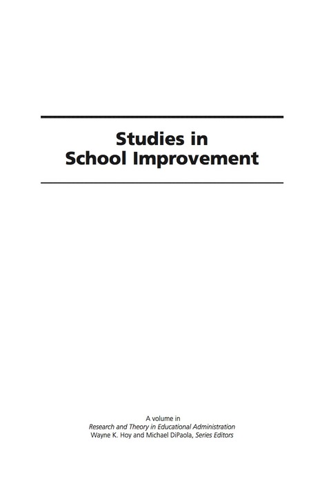 Cover image for book Studies in School Improvement