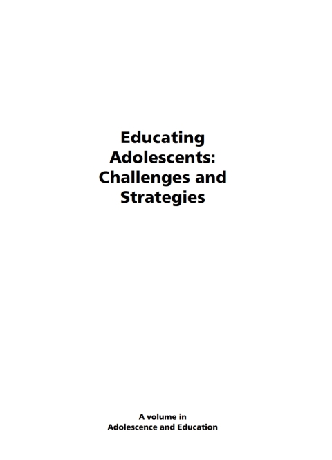 Cover image for book Educating Adolescents