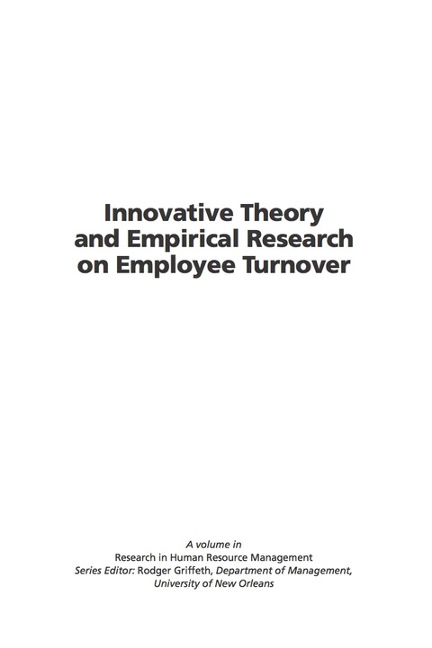 Cover image for book Innovative Theory and Empirical Research on Employee Turnover