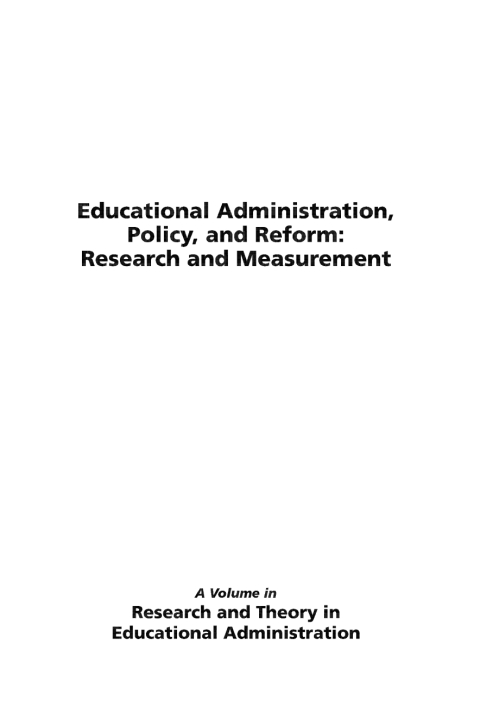 Cover image for book Educational Administration, Policy, and Reform