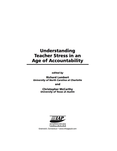 Cover image for book Understanding Teacher Stress in an Age of Accountability