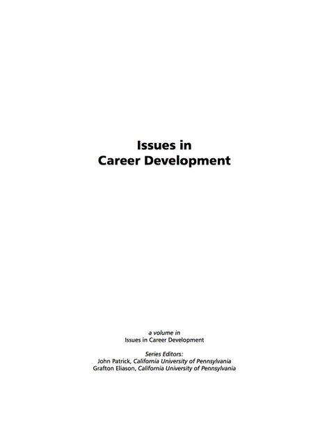 Cover image for book Issues in Career Development