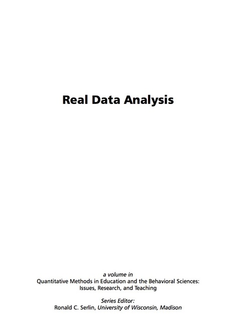 Cover image for book Real Data Analysis