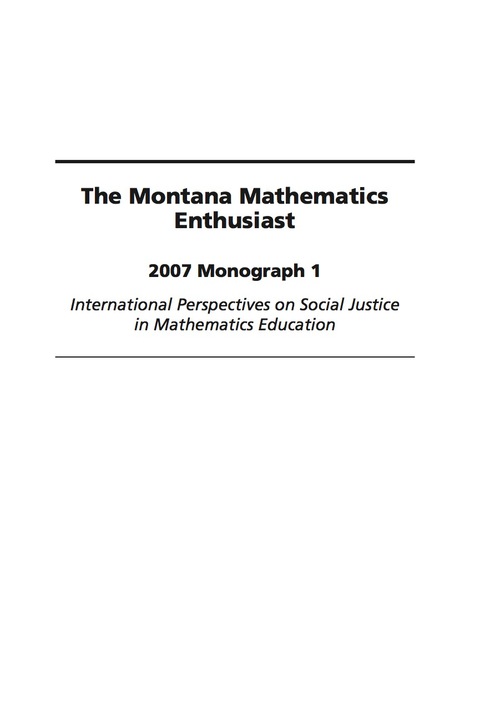 Cover image for book International Perspectives on Social Justice in Mathematics Education