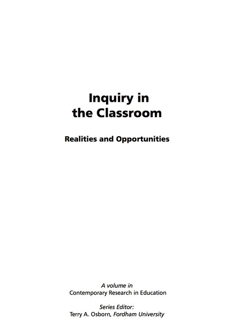 Cover image for book Inquiry in the Classroom