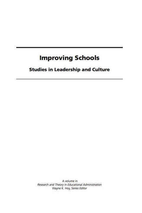 Cover image for book Improving Schools