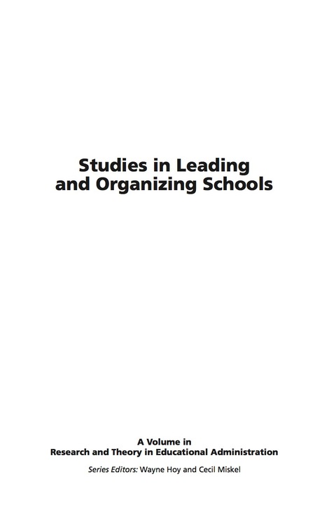 Cover image for book Studies in Leading and Organizing Schools
