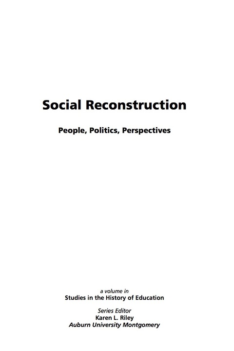 Cover image for book Social Reconstruction