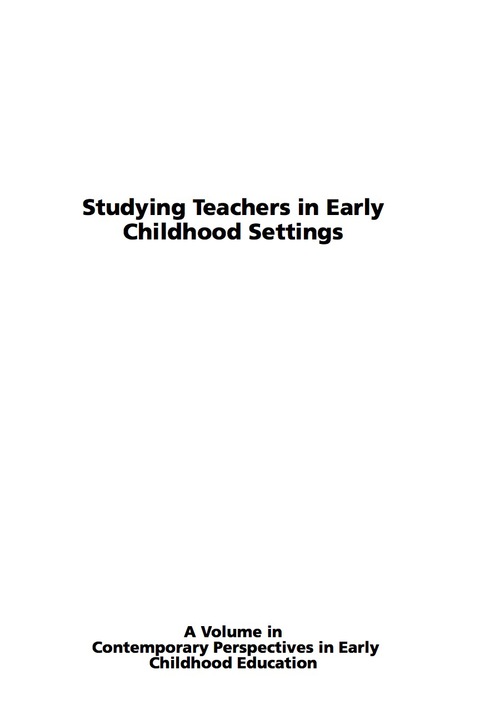 Cover image for book Studying Teachers in Early Childhood Settings