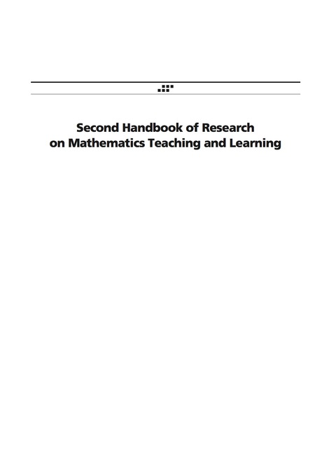 Cover image for book Second Handbook of Research on Mathematics Teaching and Learning: A Project of the National Council of Teachers of Mathematics