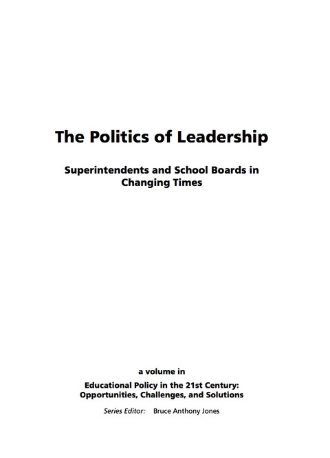 Cover image for book The Politics of Leadership