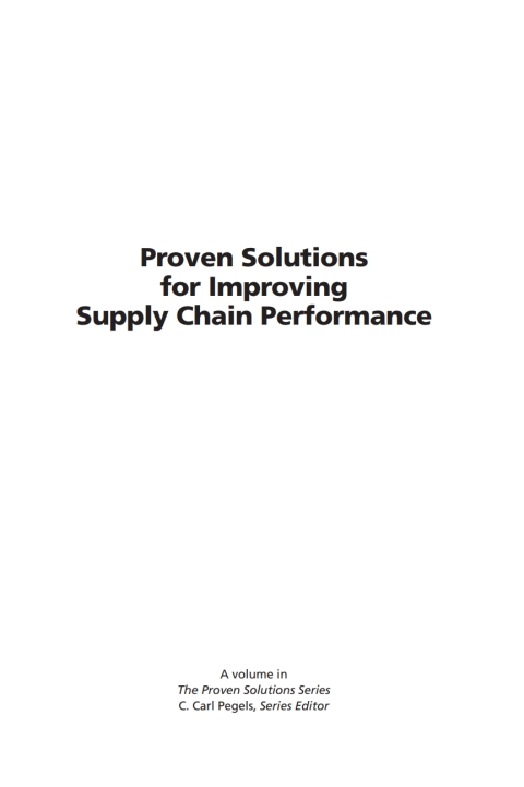 Cover image for book Proven Solutions for Improving Supply Chain Performance