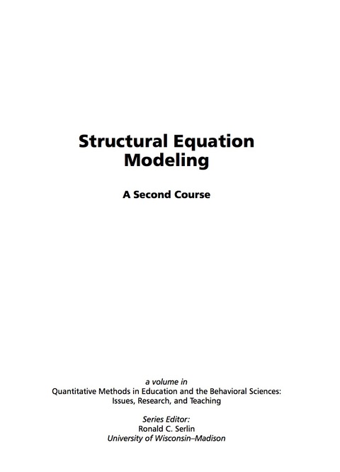 Cover image for book Structural Equation Modeling: A Second Course