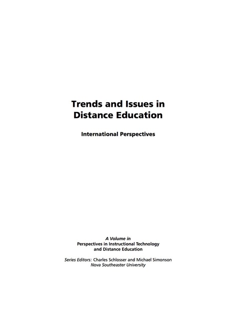 Cover image for book Trends and Issues in Distance Education: International Perspectives
