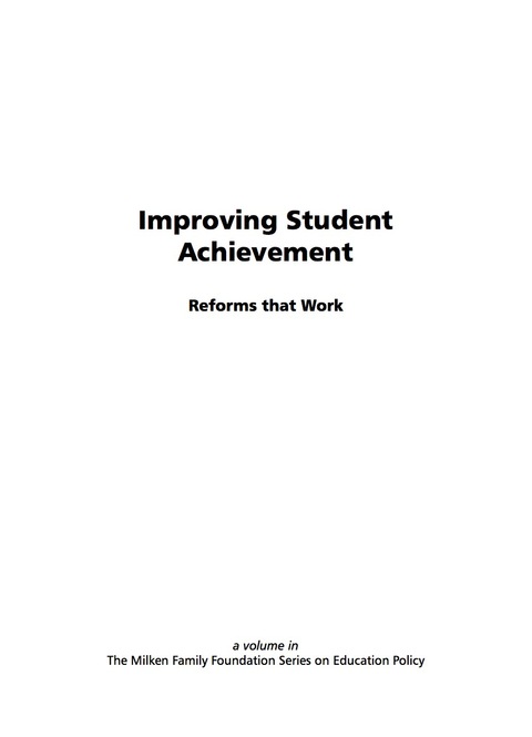 Cover image for book Improving Student Achievement