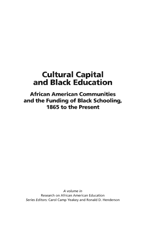 Cover image for book Cultural Capital and Black Educaiton
