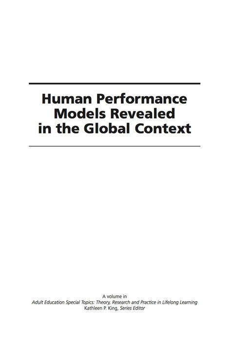 Cover image for book Human Performance Models Revealed in the Global Context