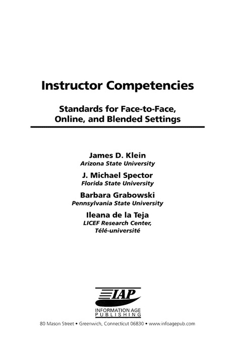 Cover image for book Instructor Competencies