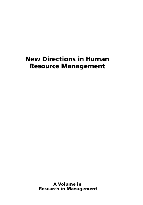 Cover image for book New Directions in Human Resource Management