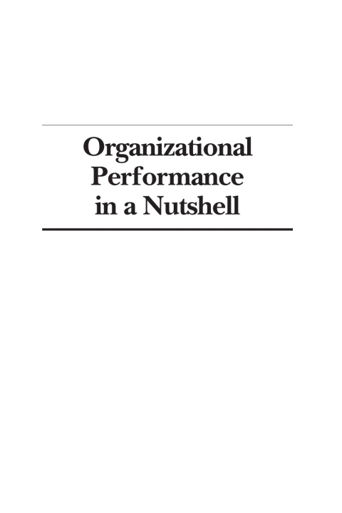 Cover image for book Organizational Performance in a Nutshell