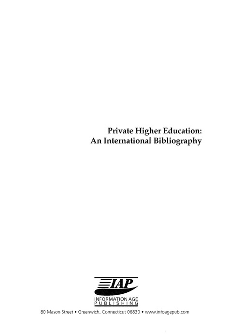 Cover image for book Private Higher Education
