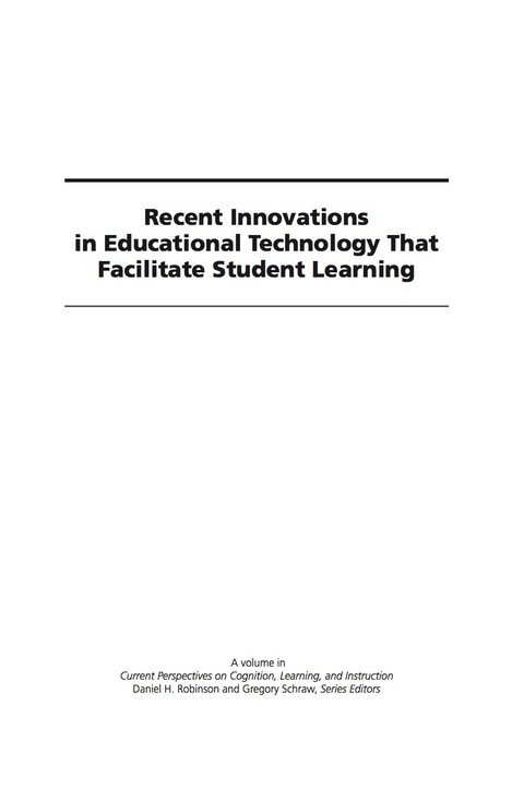 Cover image for book Recent Innovations in Educational Technology That Facilitate Student Learning