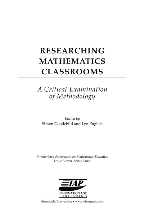 Cover image for book Researching Mathematics Classrooms: A Critical Examination of Methodology
