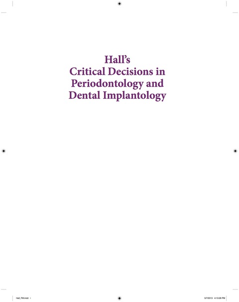 Cover image for book Hall's Critical Decisions in Periodontology
