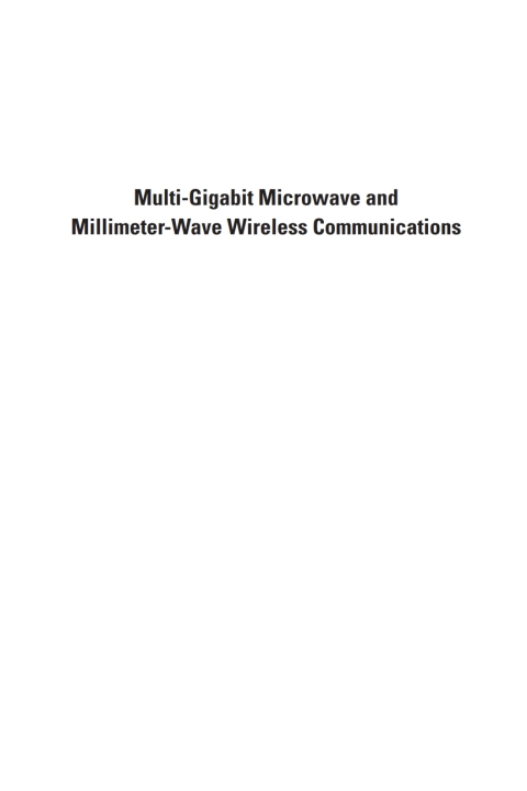 Cover image for book Multigigabit Microwave and Millimeter-Wave Wireless Communications