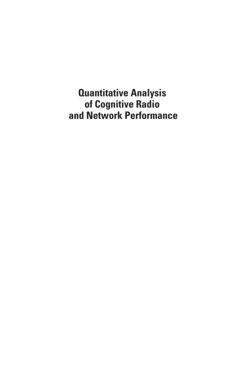 Cover image for book Quantitative Analysis of Cognitive Radio and Network Performance