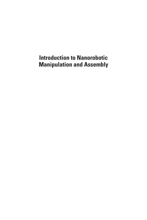 Cover image for book Introduction to Nanorobotic Manipulation and Assembly