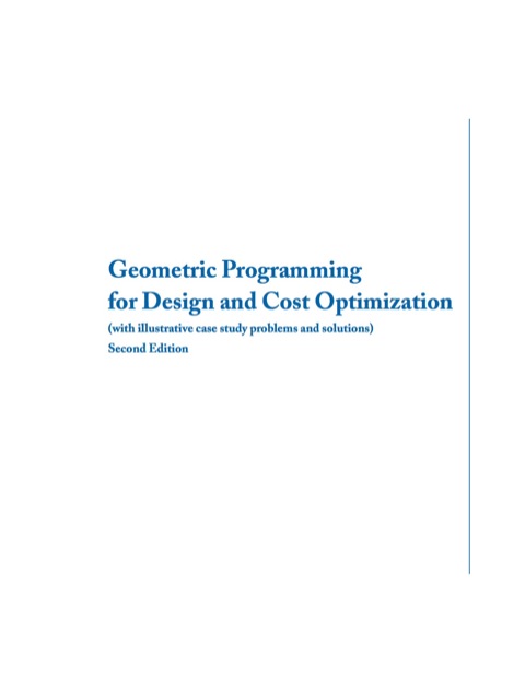 Cover image for book Geometric Programming for Design and Cost Optimization
