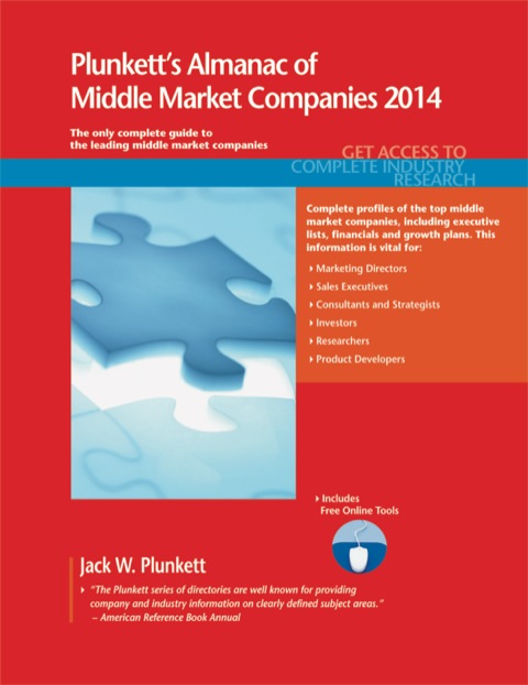 Cover image for book Plunkett's Almanac of Middle Market Companies 2014