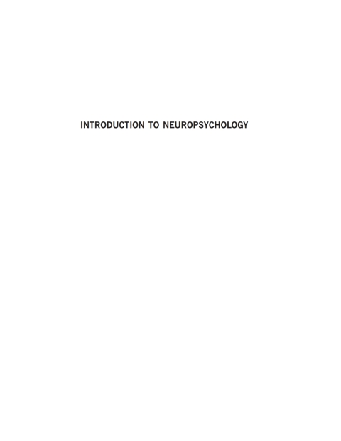 Cover image for book Introduction to Neuropsychology