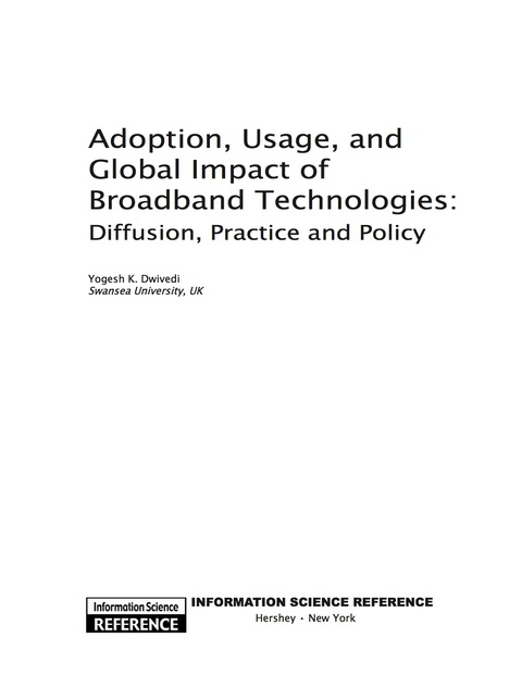 Cover image for book Adoption, Usage, and Global Impact of Broadband Technologies
