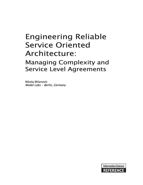 Cover image for book Engineering Reliable Service Oriented Architecture