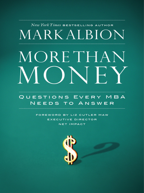Cover image for book More Than Money