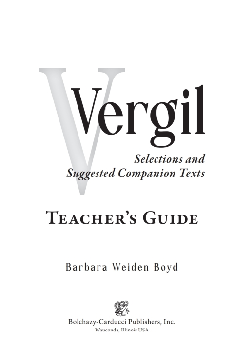 Cover image for book Vergil: Selections and Suggested Companion Texts Teacher's Guide