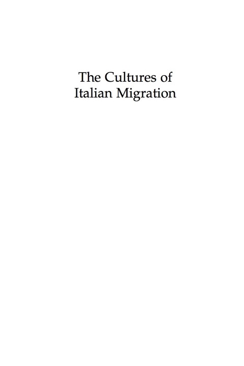 Cultures of Italian Migration 