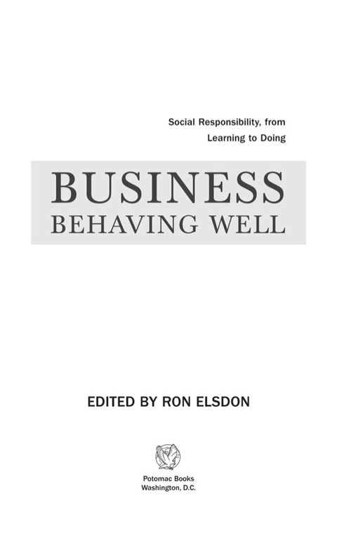 Cover image for book Business Behaving Well