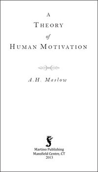 A Theory of Human Motivation | 9781614274377, 9781614278900 | VitalSource