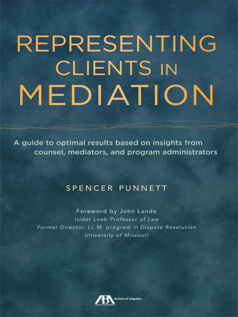 Cover image for book Representing Clients in Mediation