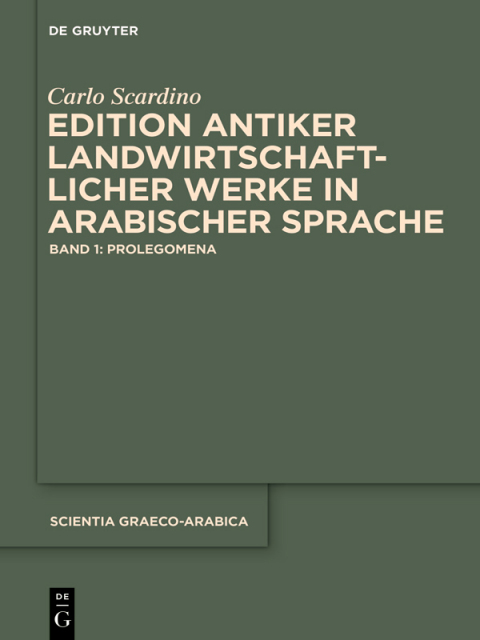 Cover image for book Edition antiker landwirtschaftlicher Werke in arabischer Sprache