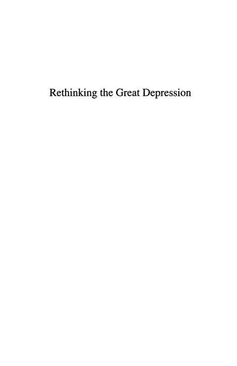 Cover image for book Rethinking the Great Depression