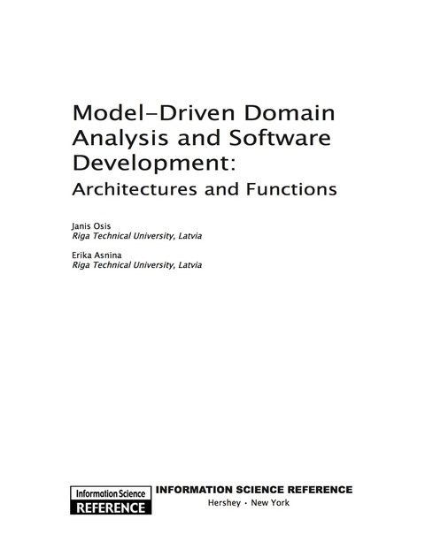 Cover image for book Model-Driven Domain Analysis and Software Development: Architectures and Functions