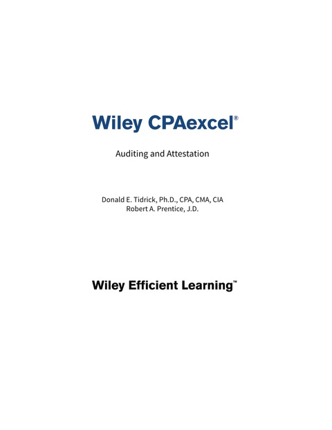 Cover image for book Wiley CPAexcel Exam Review: Course Outlines - Auditing and Attestation