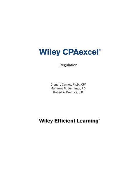 Cover image for book Wiley CPAexcel Exam Review: Course Outlines - Regulation