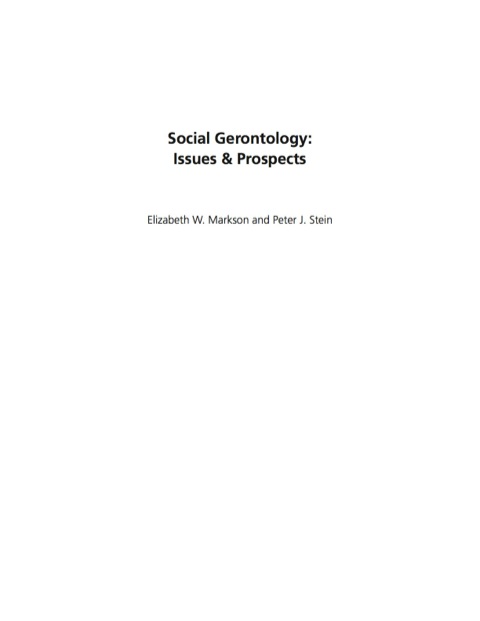 Cover image for book Social Gerontology: Issues & Prospects